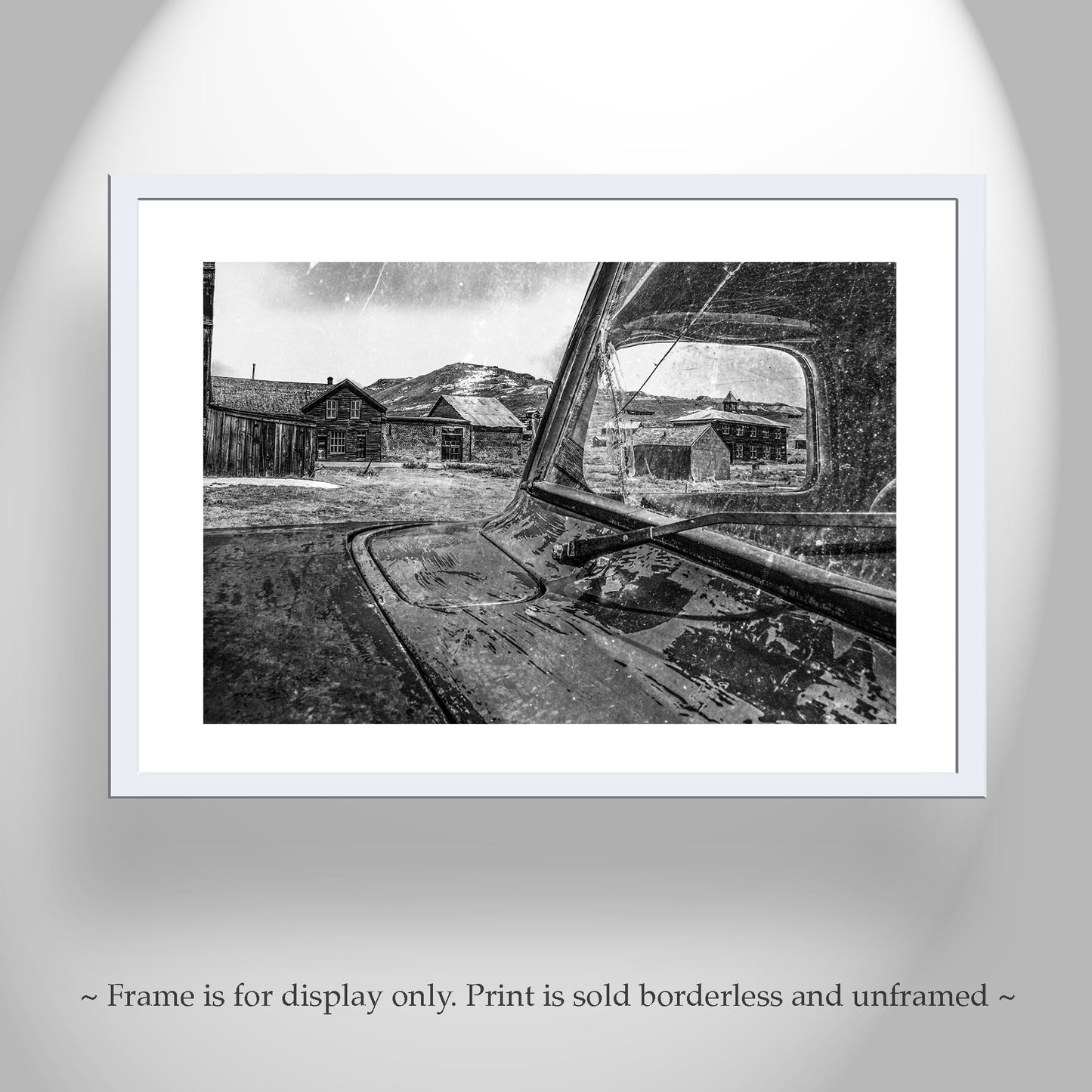 Bodie California Ghost Town Picture in Black & White with Vintage Truck