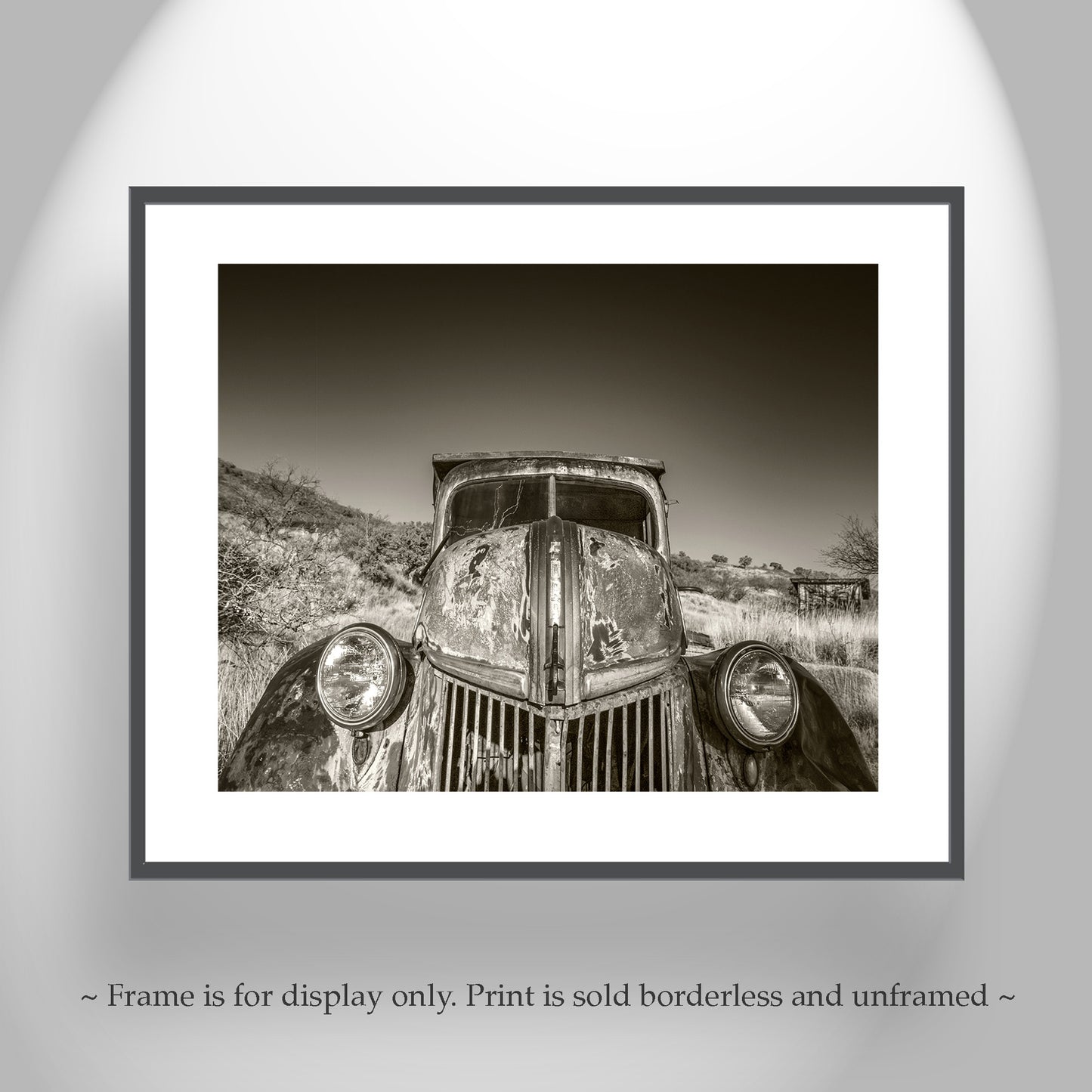 Vintage Ford Truck Photograph in Sepia Tone