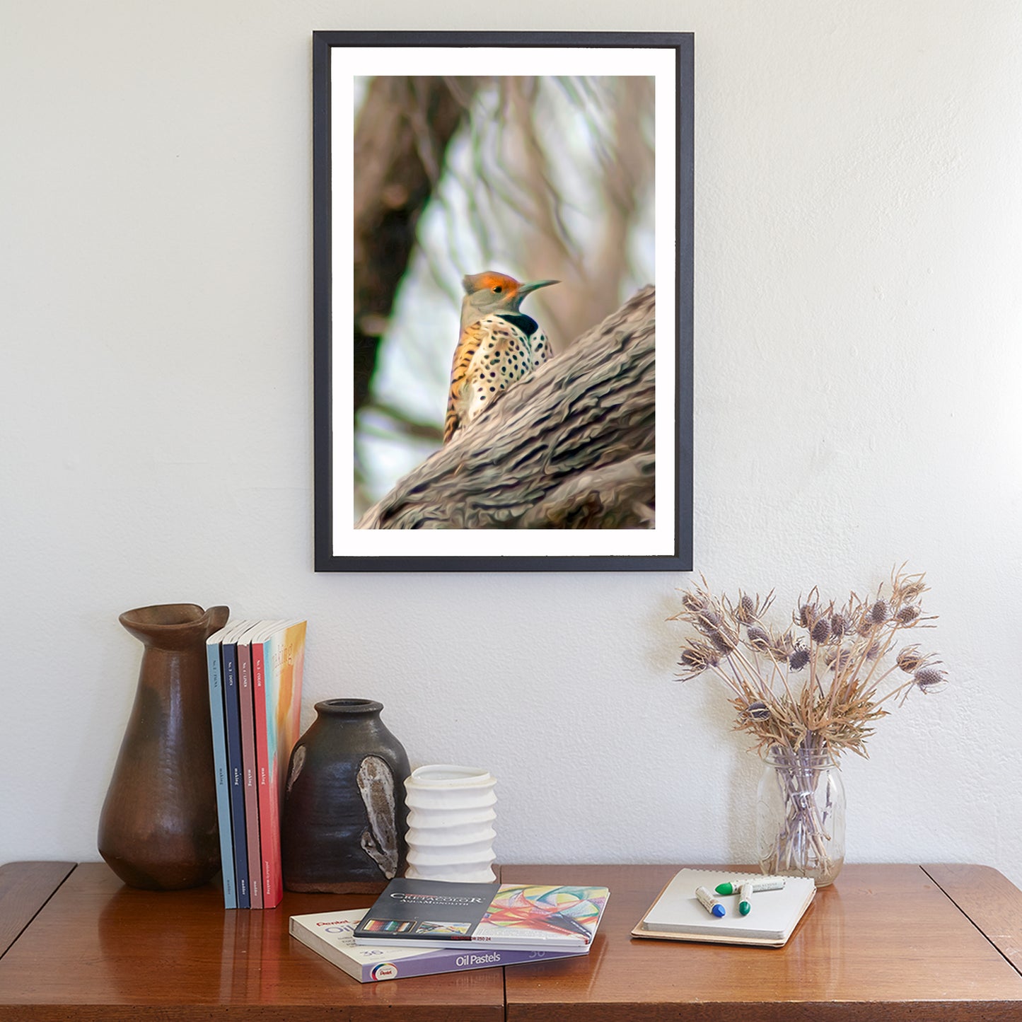 Flicker Bird Wall Art in Woodlands Avian Nature Art