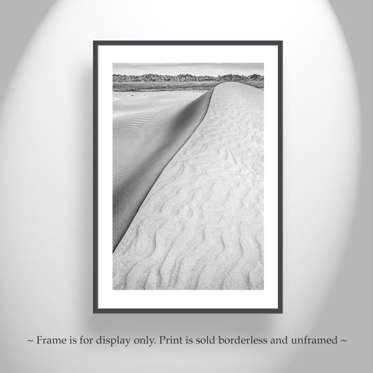 Glamis Dunes Wall Art | Black & White Mojave Desert Photo Gift