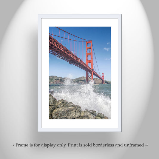 Golden Gate Bridge Presidio Fort Point Ocean Waves Art Print
