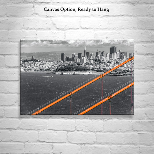 San Francisco Skyline Picture with Golden Gate Bridge as Bay Area Coastal Art