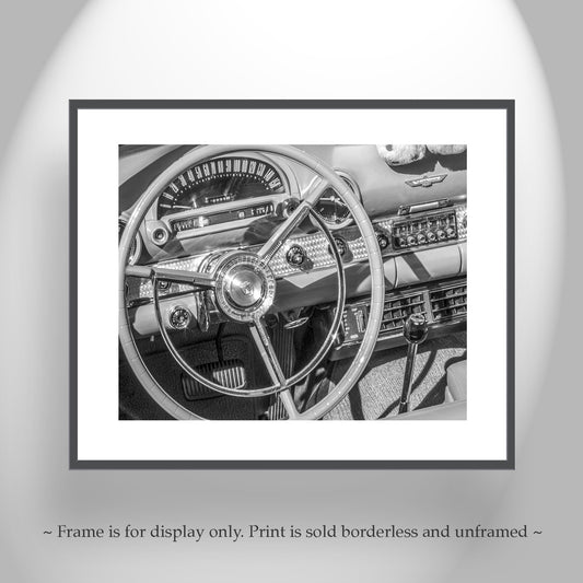 Ford Thunderbird Wall Art – Black & White Classic Car Decor