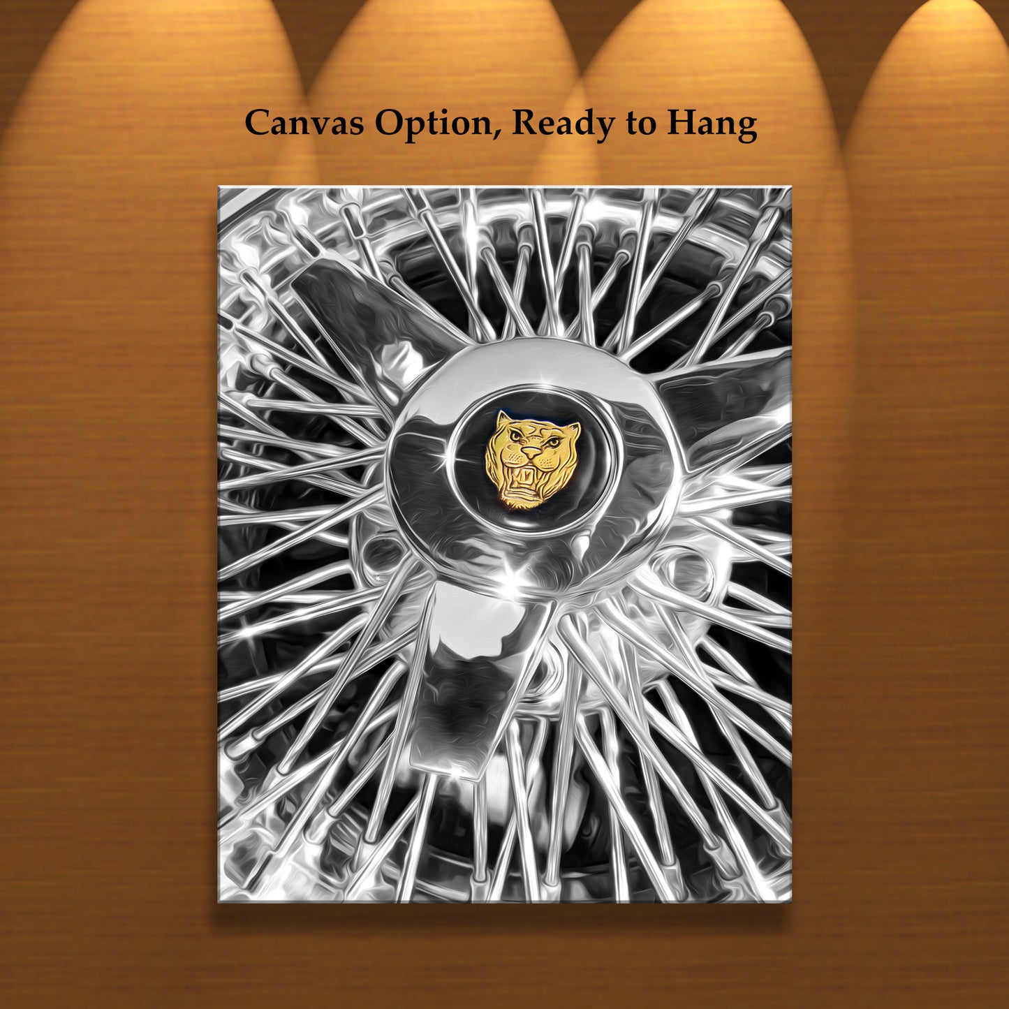 Jaguar Car Wire Wheel Print as Automotive Wall Decor