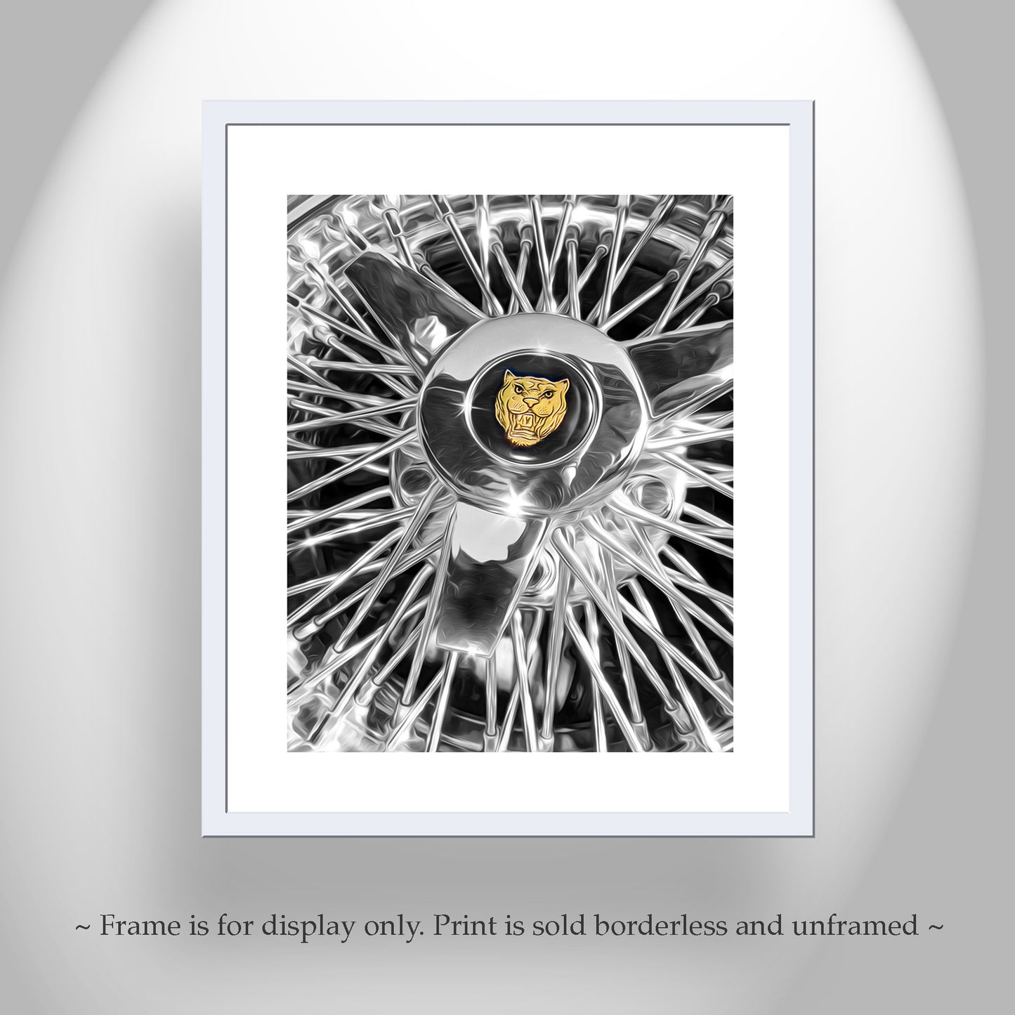 Jaguar Car Wire Wheel Print as Automotive Wall Decor