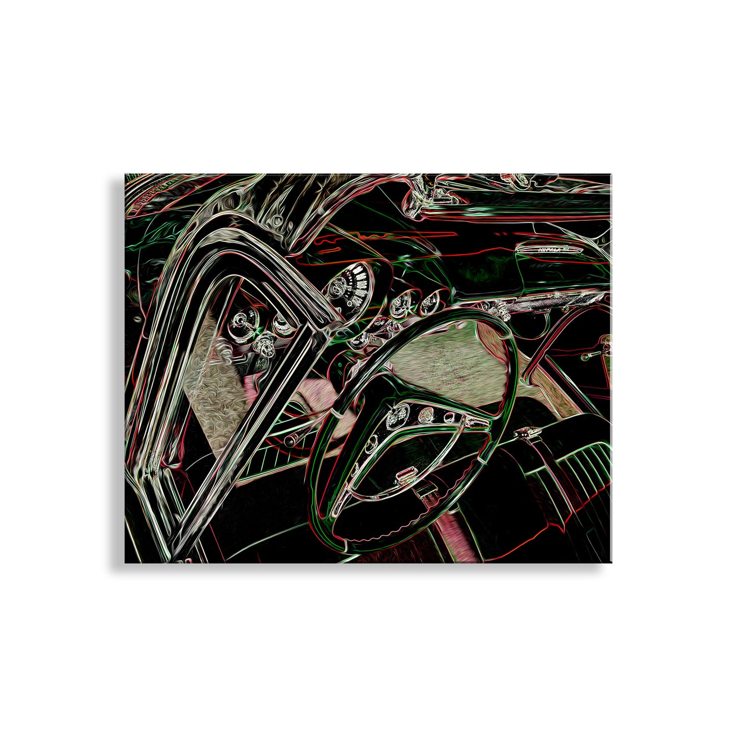 Chevy Impala Convertible Art Print as Abstract Mancave Wall Decor