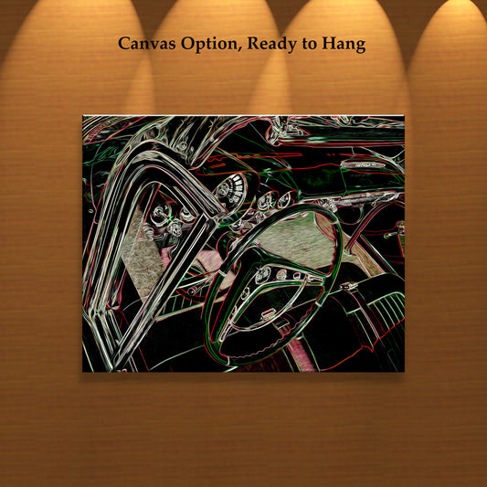 Chevy Impala Convertible Art – Abstract Mancave Wall Decor