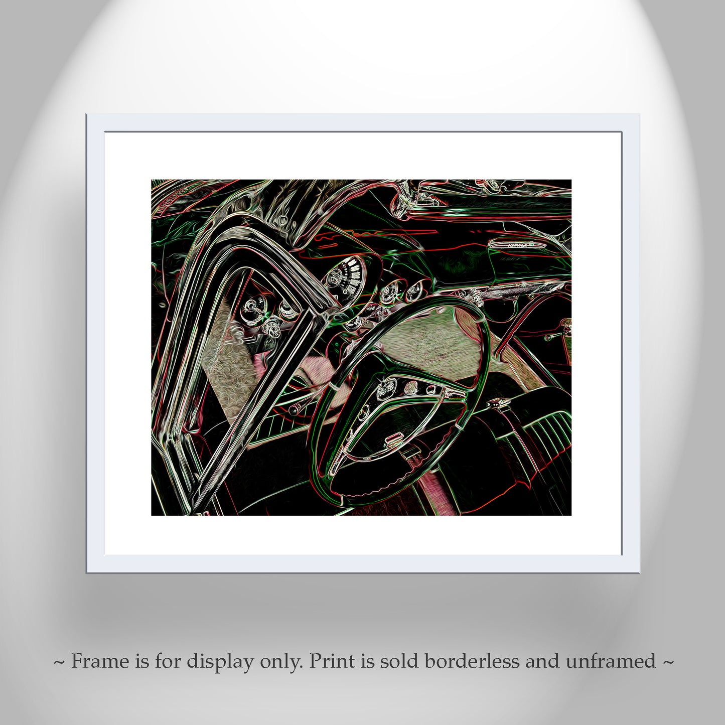 Chevy Impala Convertible Art Print as Abstract Mancave Wall Decor