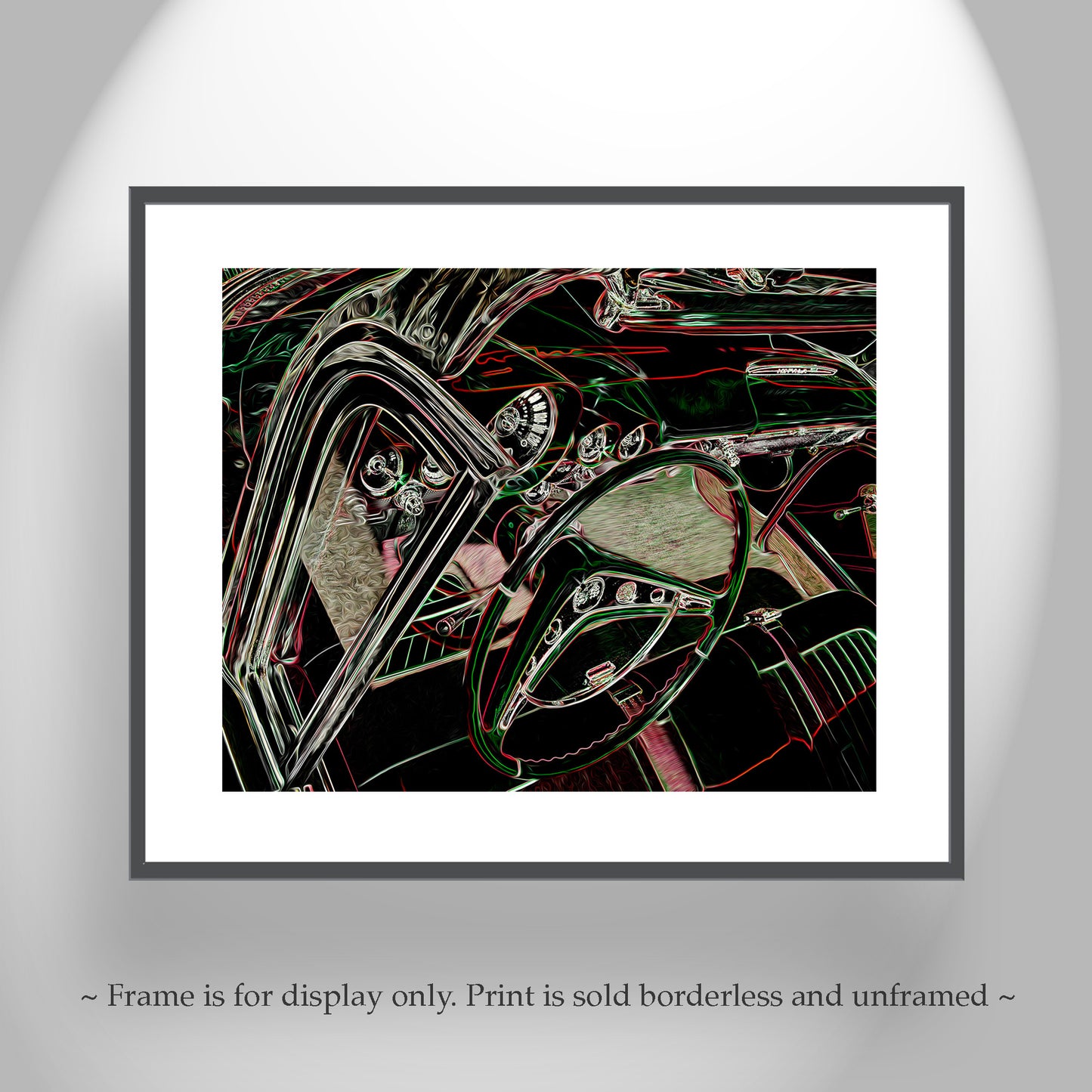 Chevy Impala Convertible Art Print as Abstract Mancave Wall Decor