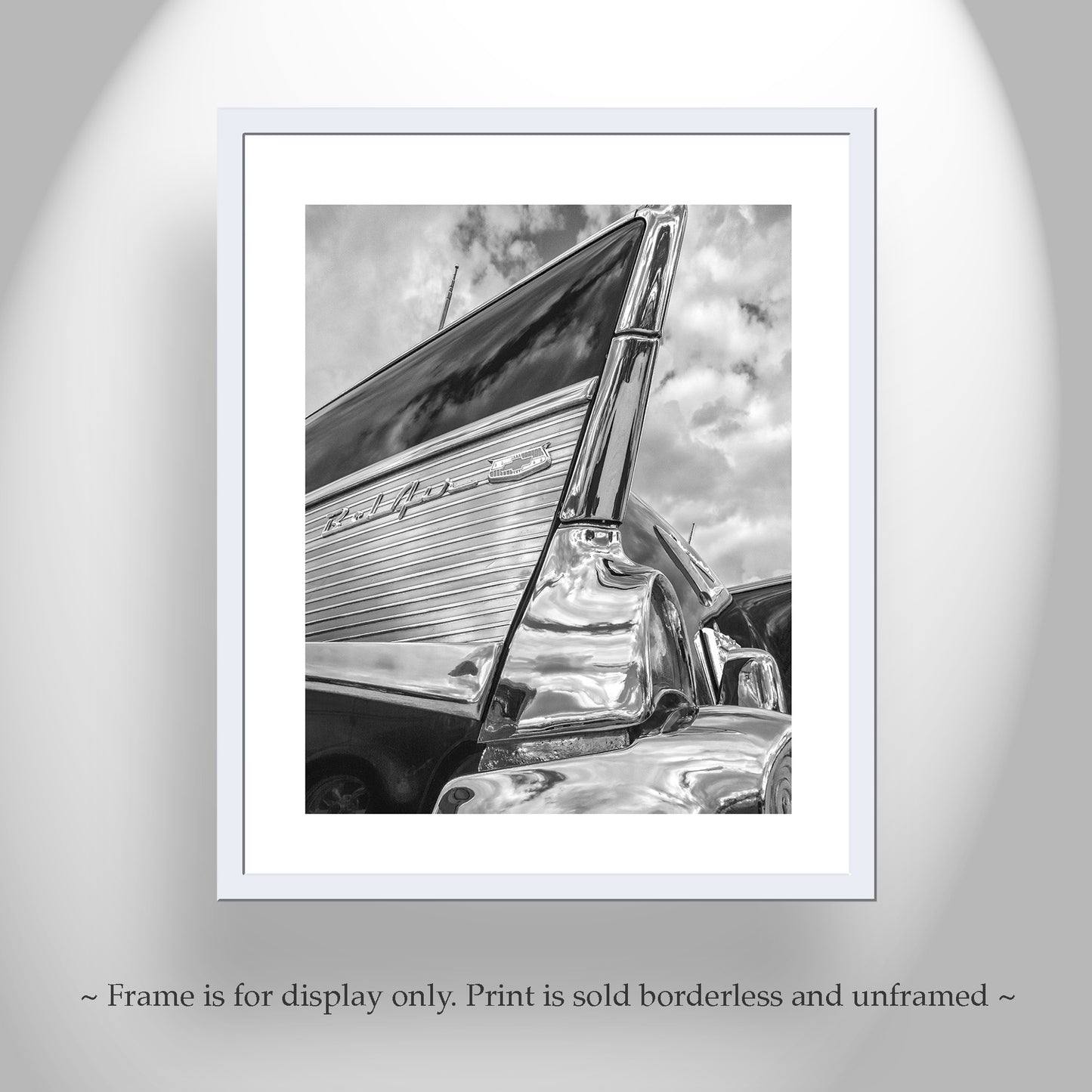 Bel Air Car Photo in Black and White as Classic Chevrolet Fine Art