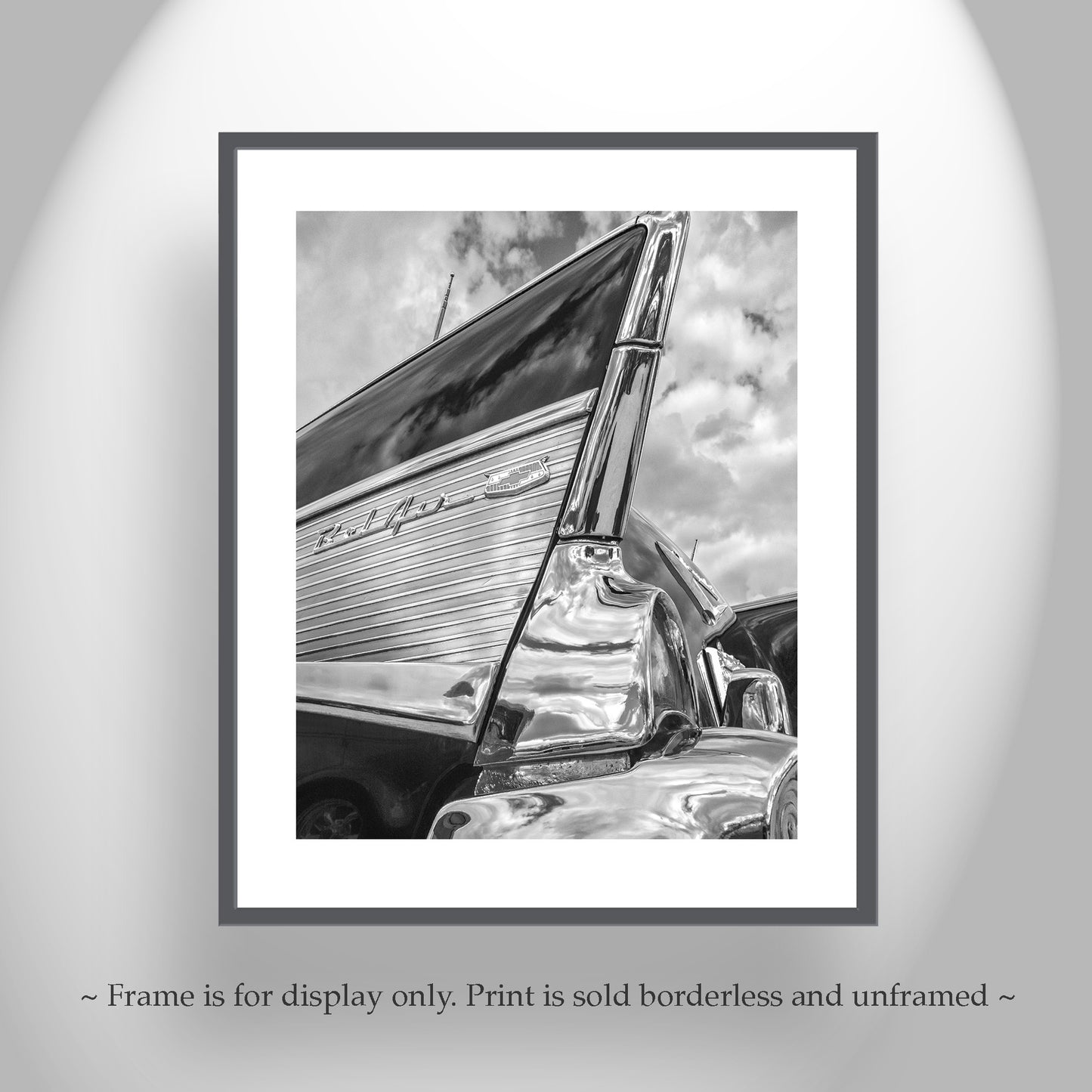 Bel Air Car Photo in Black and White as Classic Chevrolet Fine Art