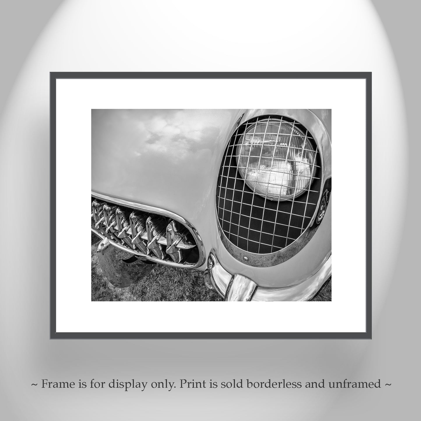 Corvette Picture in Black and White as Automobile Art