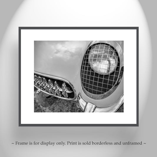 Corvette Black & White Picture – Automobile Art Print