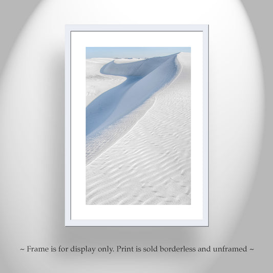 White Sands New Mexico Minimalist Desert Art in Pastel Blue & White