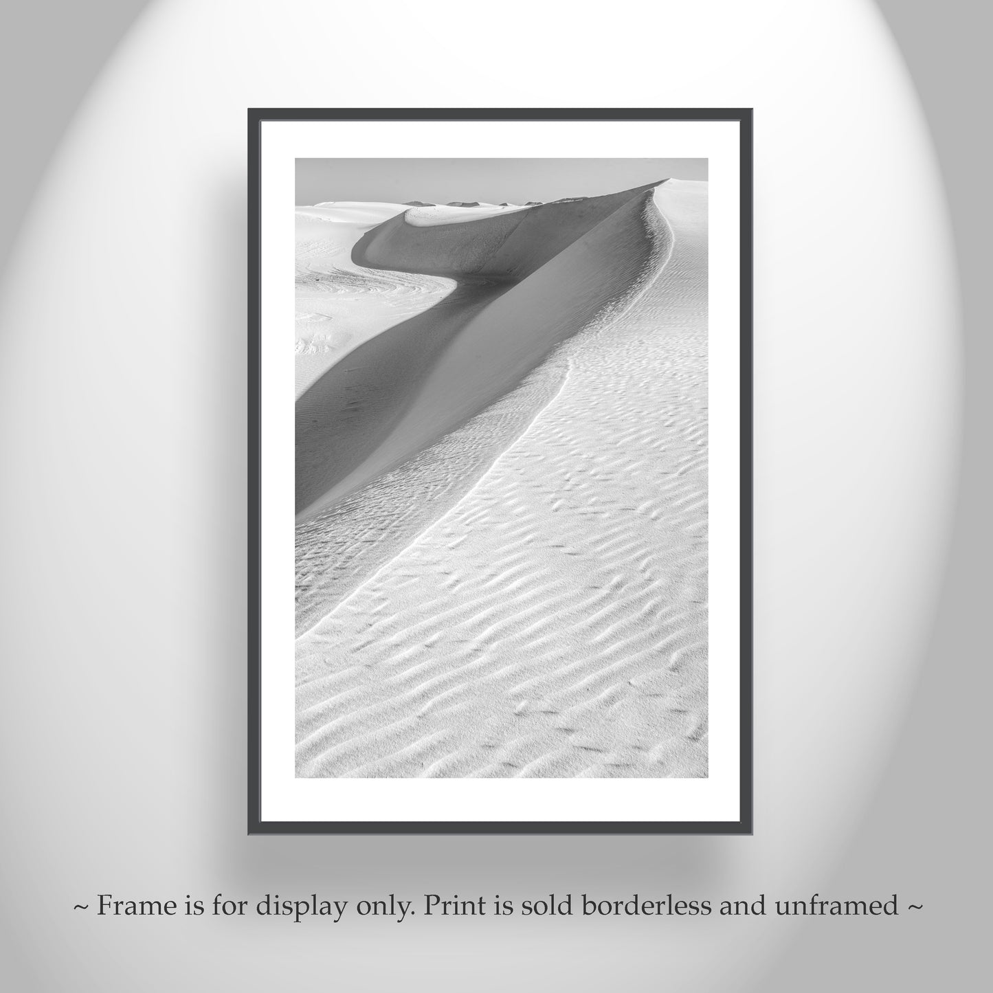 White Sands New Mexico Desert Landscape in Black and White | Minimalist Elegant Nature Wall Decor Gift