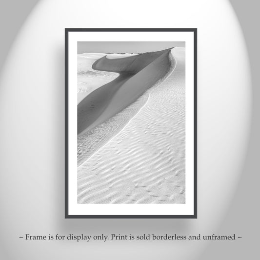 Minimalist White Sands Desert Print - Elegant Southwest Nature Decor