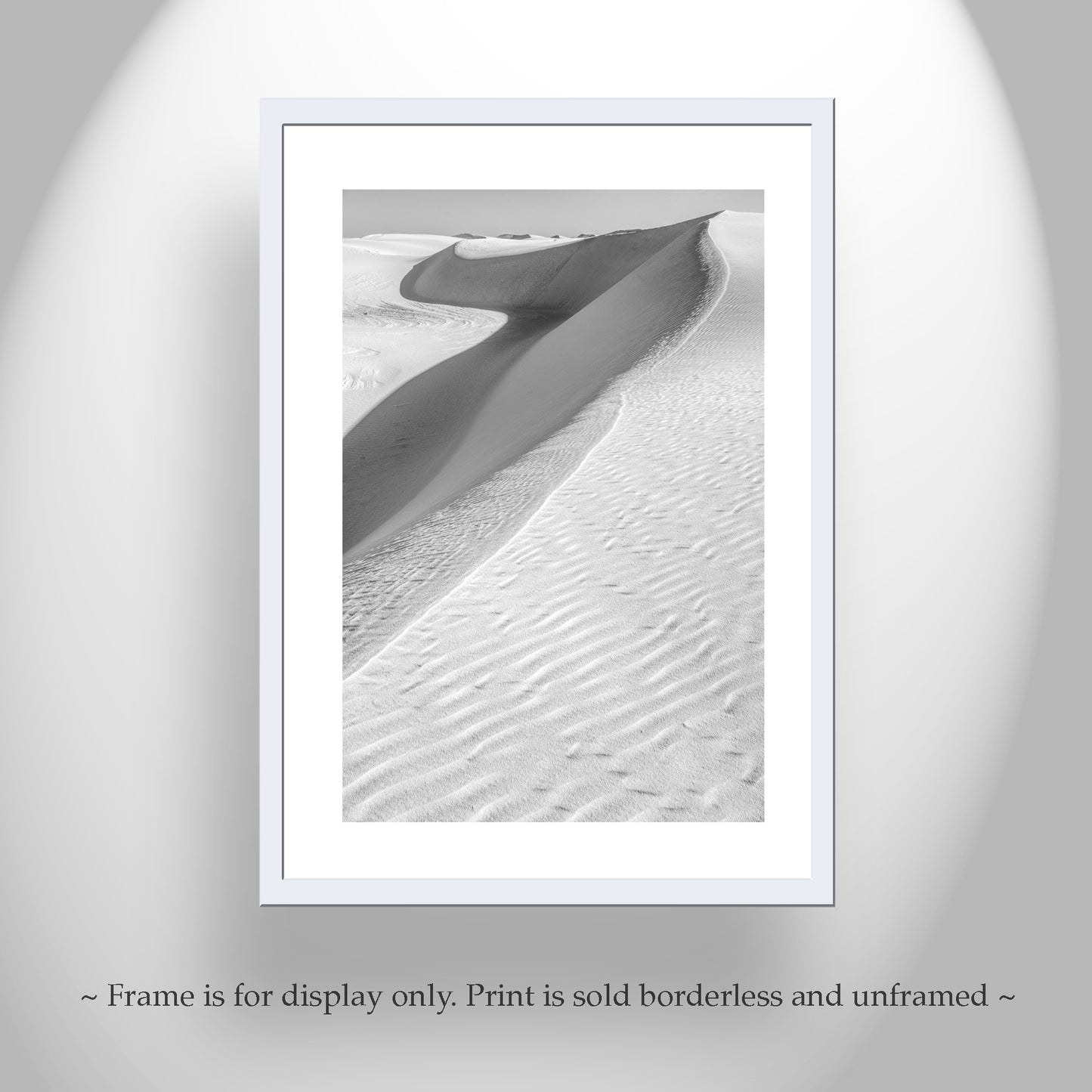 White Sands New Mexico Desert Landscape in Black and White | Minimalist Elegant Nature Wall Decor Gift