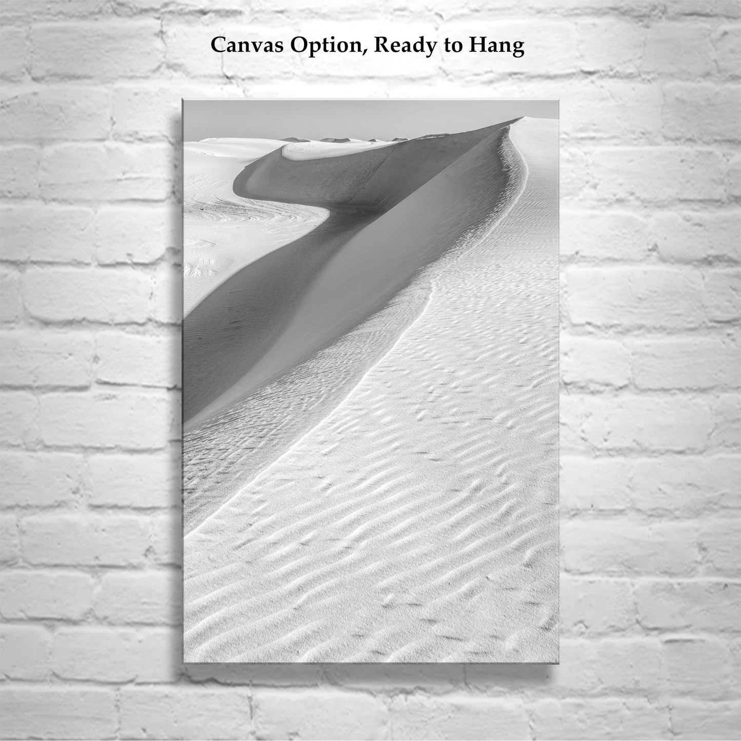 White Sands New Mexico Desert Landscape in Black and White | Minimalist Elegant Nature Wall Decor Gift