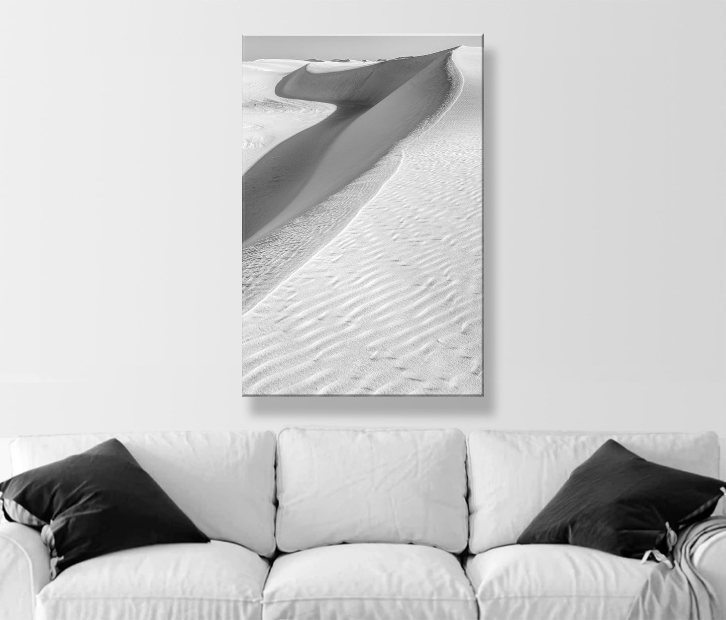 White Sands New Mexico Desert Landscape in Black and White | Minimalist Elegant Nature Wall Decor Gift