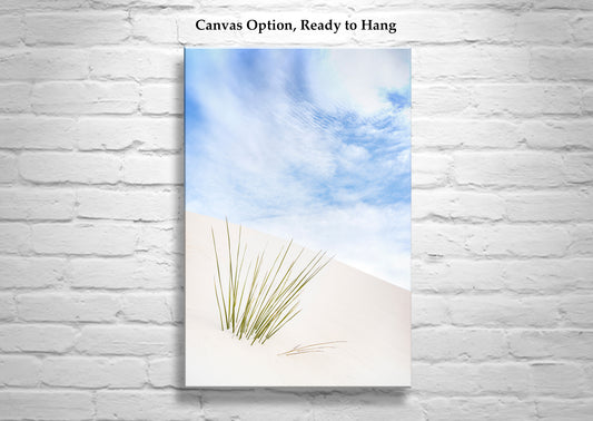 Minimalist Desert Print - White Sands New Mexico Gypsum Dunes Art