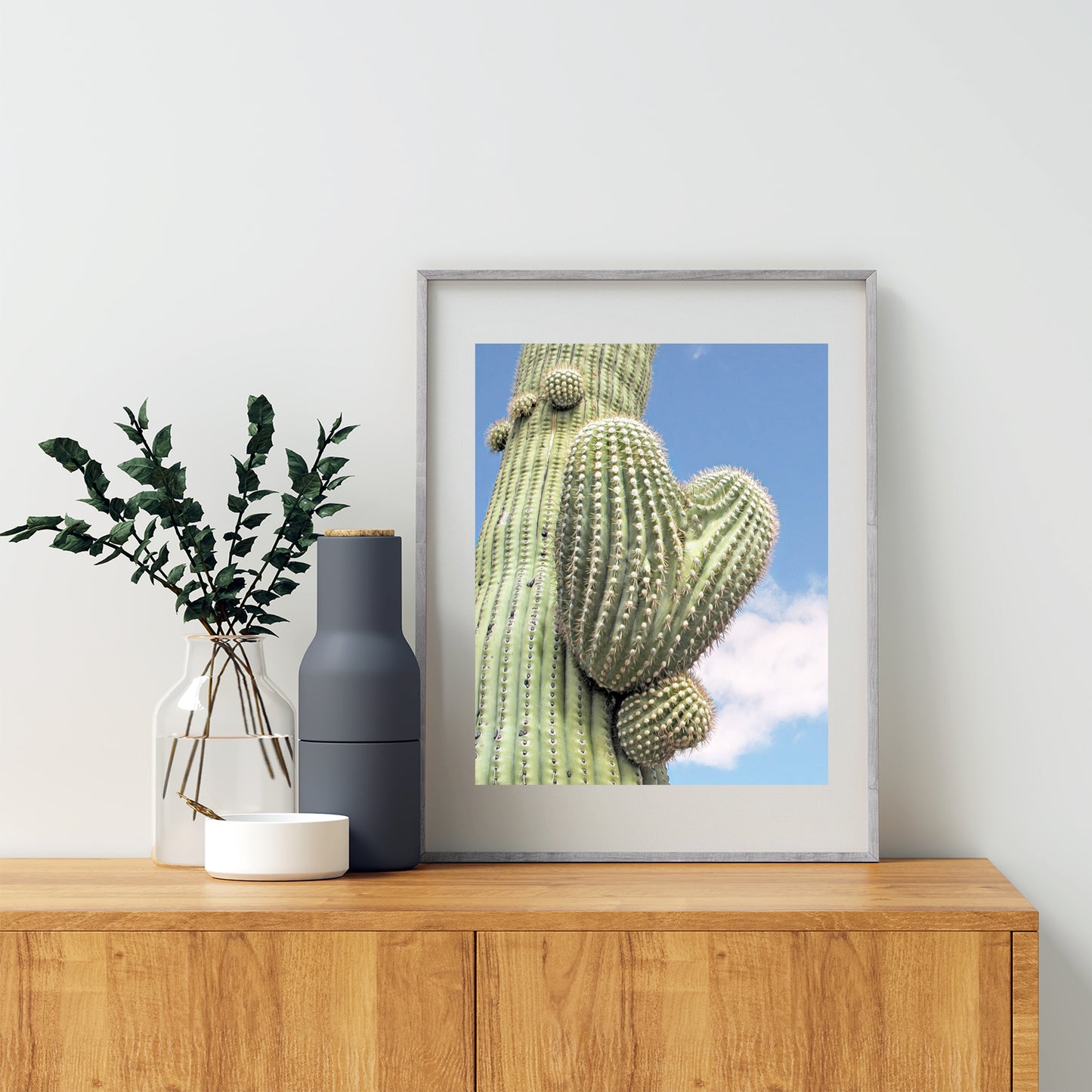 Cactus Wall Decor with Heart in Nature as Southwestern Art Print