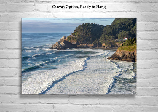 Heceta Head Lighthouse Art Print with Oregon Seacoast