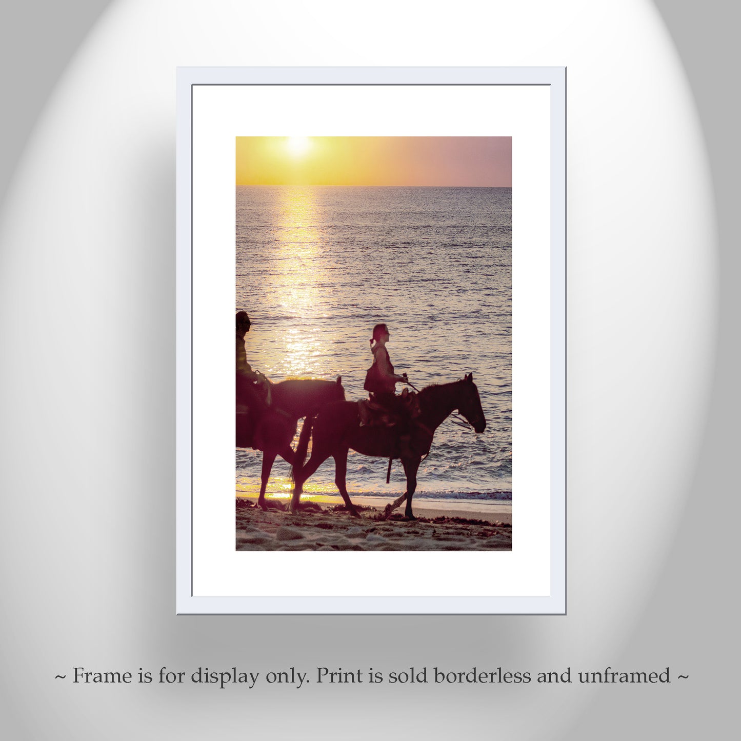 Horse Riding on Beach at Block Island | Ocean Sunset Artwork