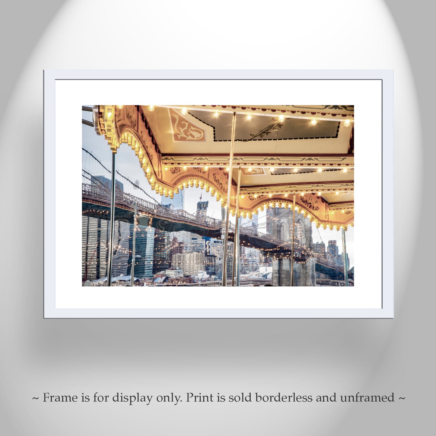 Janes Carousel and Brooklyn Bridge New York City Art Photography Print | NYC Gift Merry Go Round