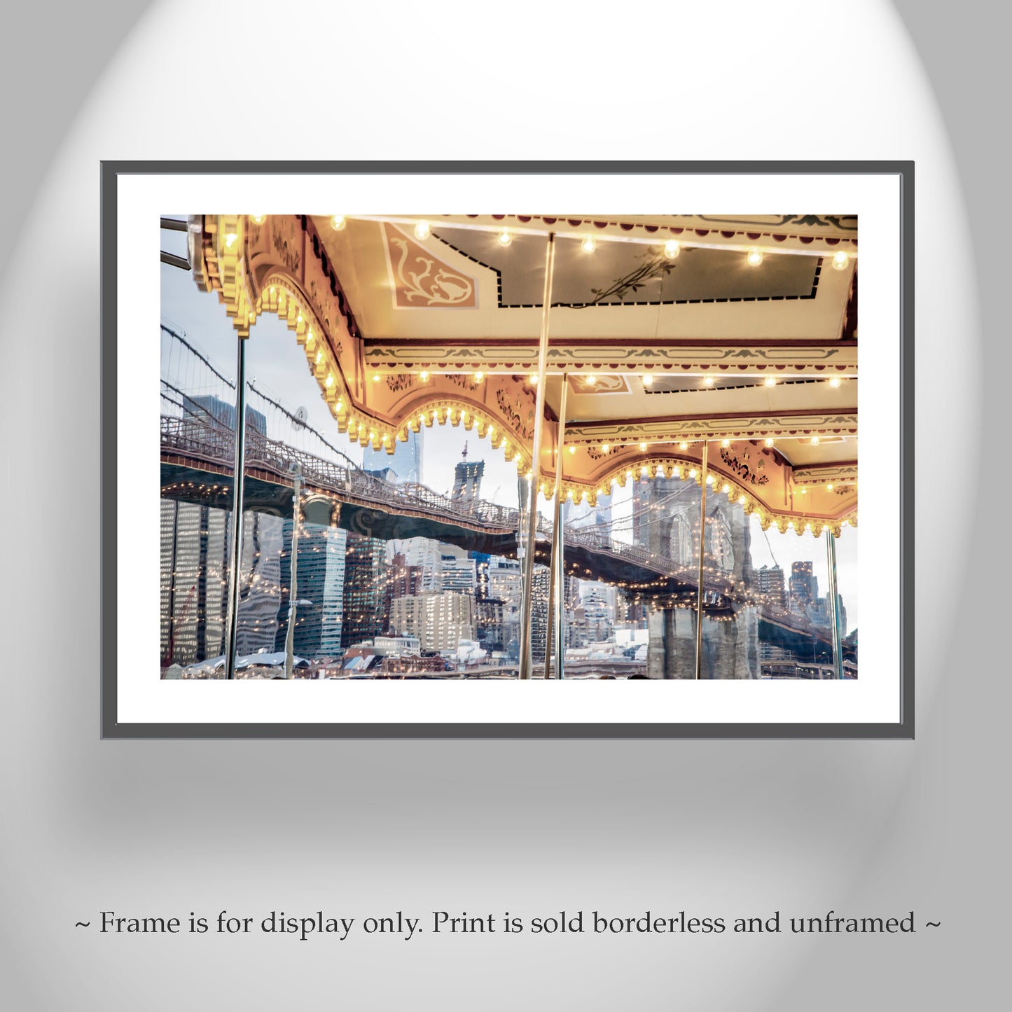 Janes Carousel and Brooklyn Bridge New York City Art Photography Print | NYC Gift Merry Go Round