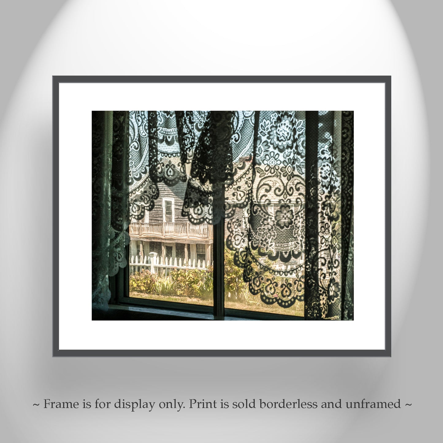 Block Island Cottage Surreal Lace Window Art Print
