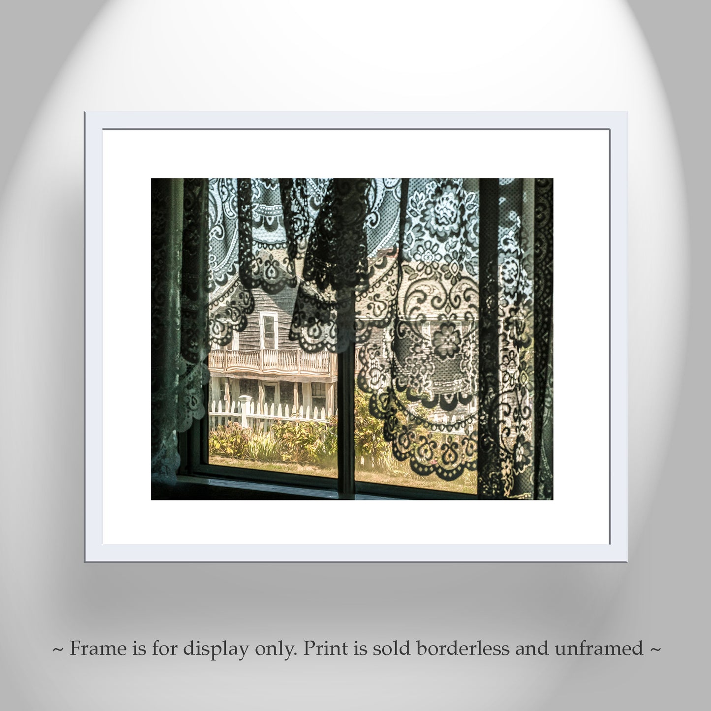 Block Island Cottage Surreal Lace Window Art Print