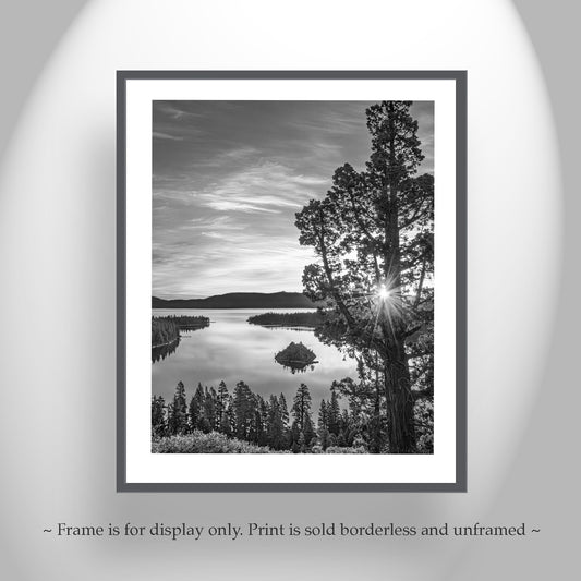 Black & White Lake Tahoe Fine Art | Emerald Bay Sunrise Landscape