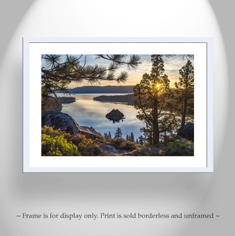 Lake Tahoe Art Photography Print with Emerald Bay | Sierra Nevada Sunrise Wall Decor Gift for Home or Office