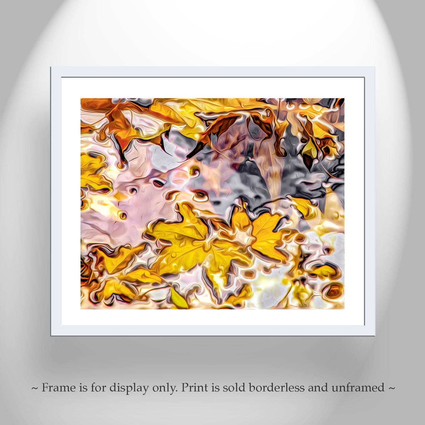 Autumn Sycamore Leaves in Water Art Nature Photography Print