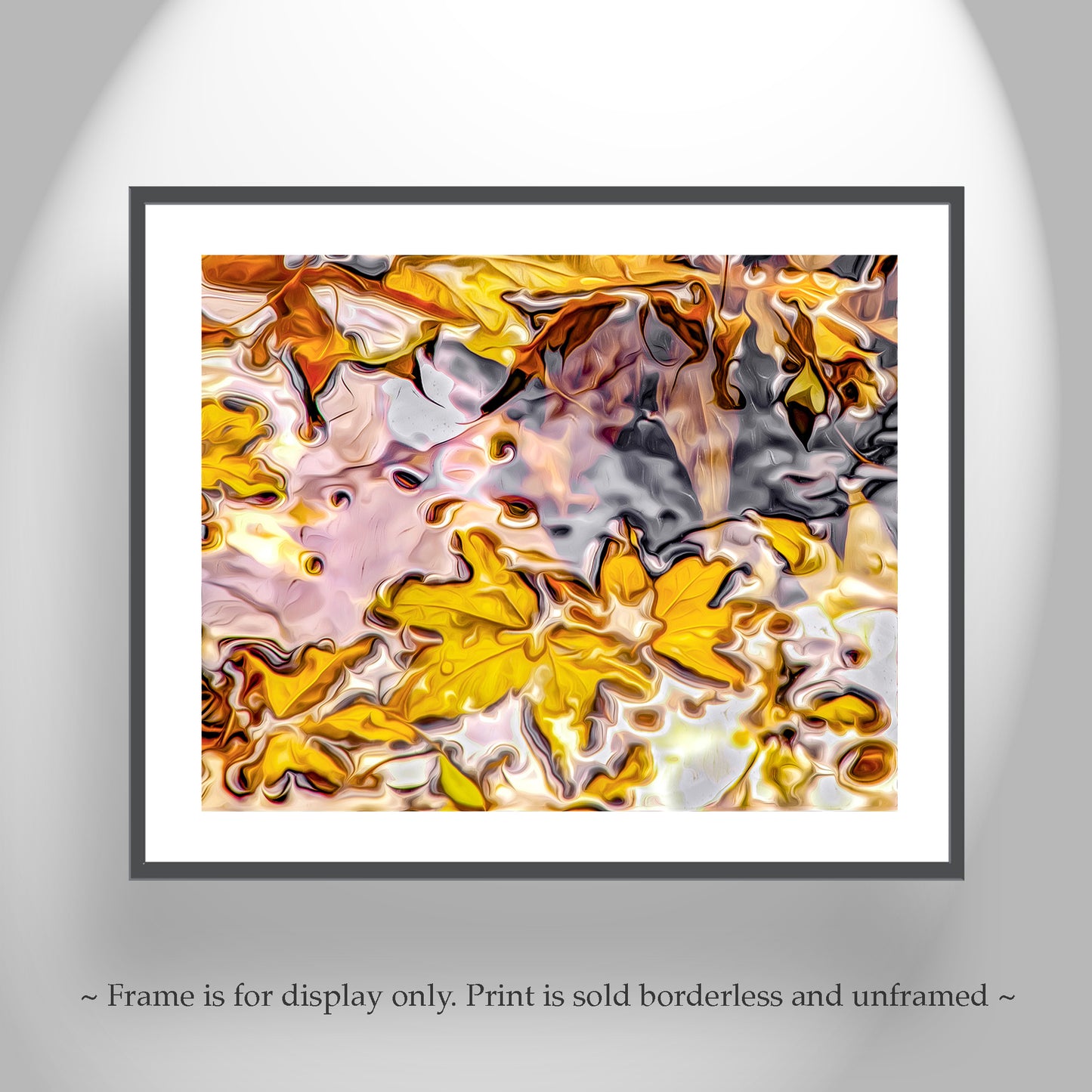Autumn Sycamore Leaves in Water Art Nature Photography Print