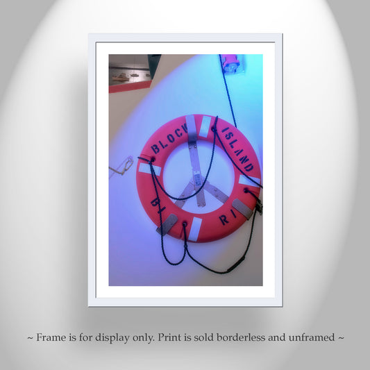 Nautical Wall Art | Block Island Ferry Lifesaver Print