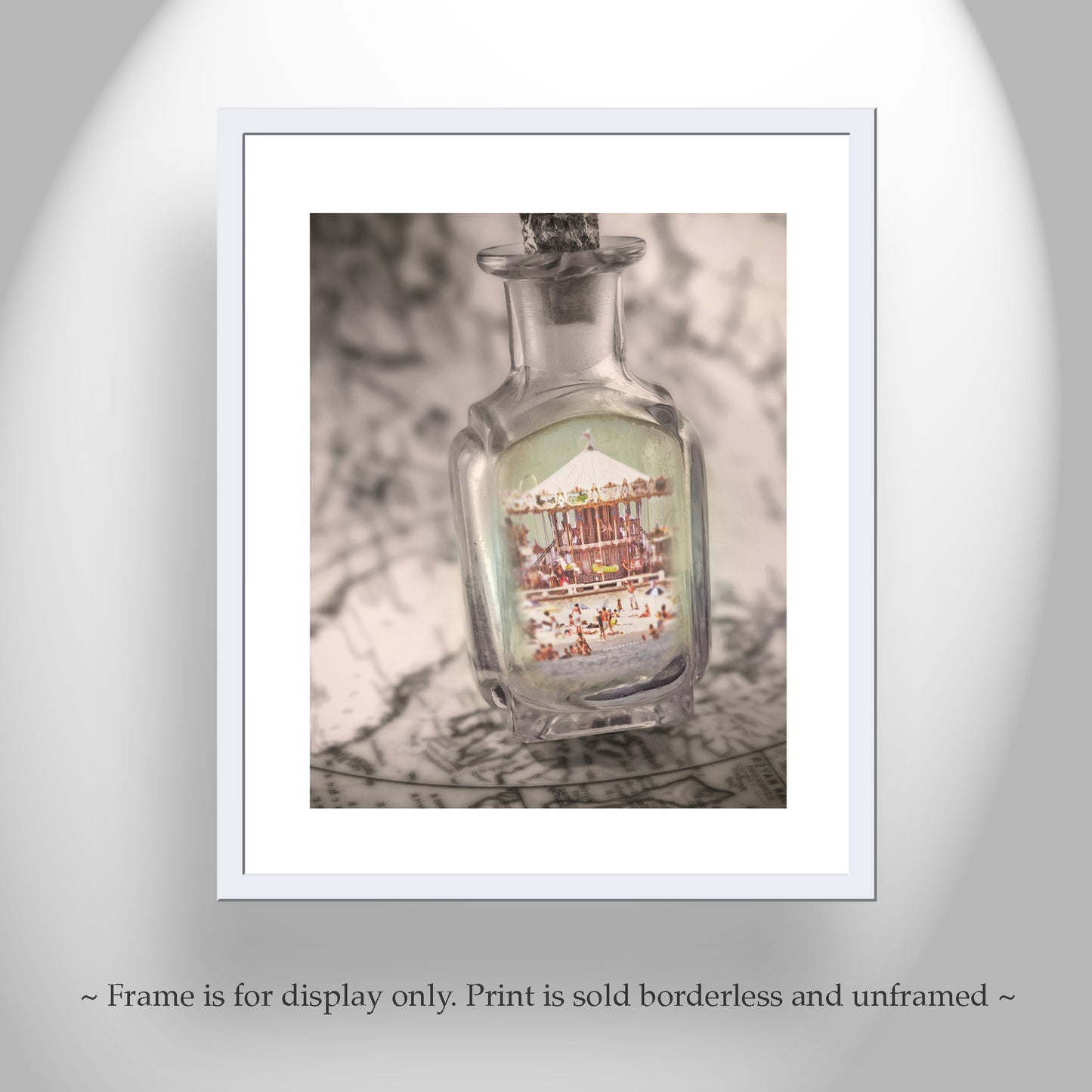 Lacanau France Beach Carousel as Dreamy Art in a Magic Bottle