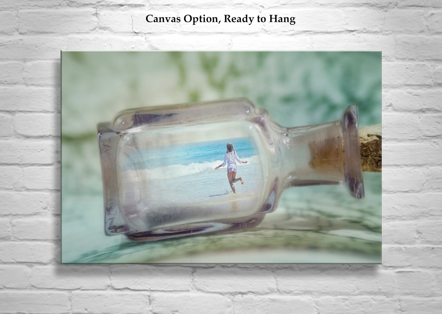 French Beach Fantasy Art Print with Girl on Beach