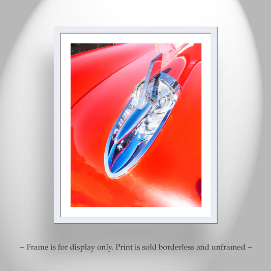 Vintage Red Chevrolet 210 Car Art Print - Classic Chevy Decor