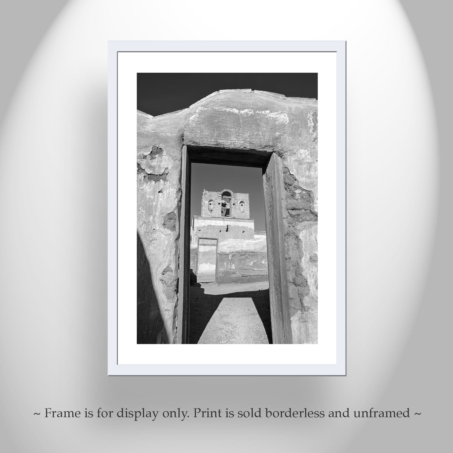 Arizona Desert Mission Church Photograph in Black and White