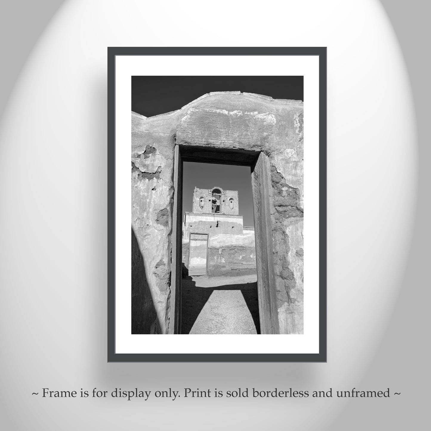 Arizona Desert Mission Church Photograph in Black and White