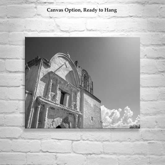 Spanish Colonial Mission Black & White Art - Southwest Print