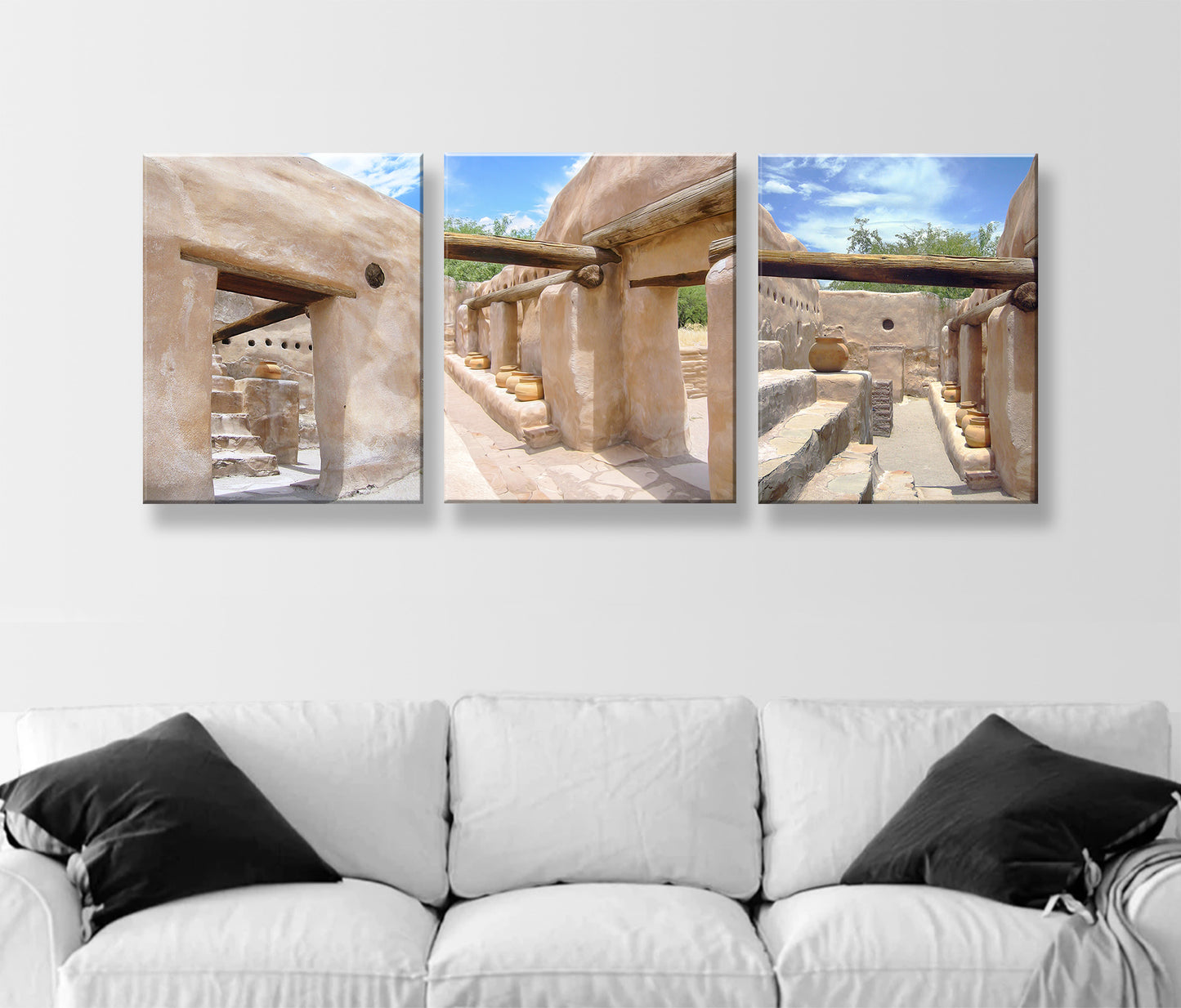 Arizona Mission Art | Southwest Style Wall Decor | Set of 3 Prints