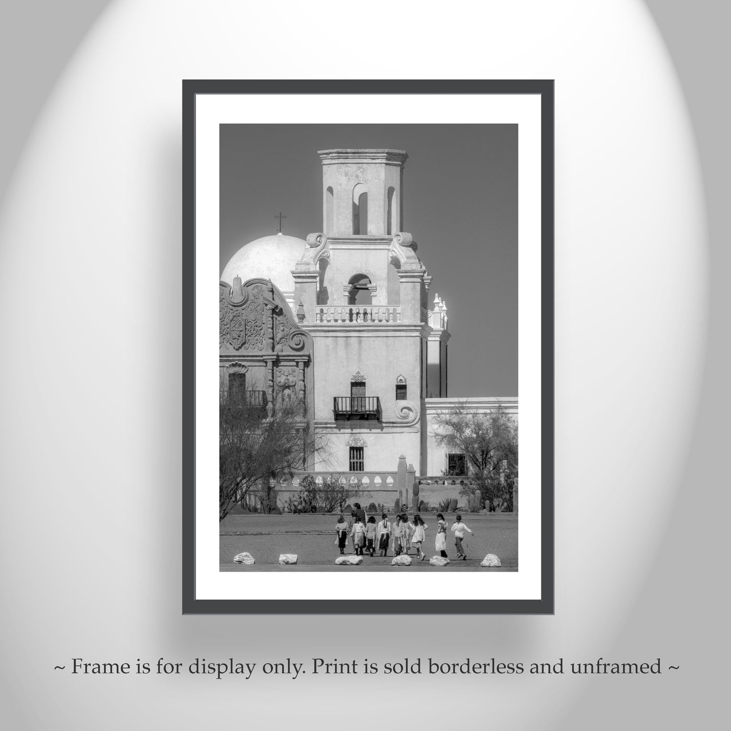 San Xavier Mission Church Photo in Black and White