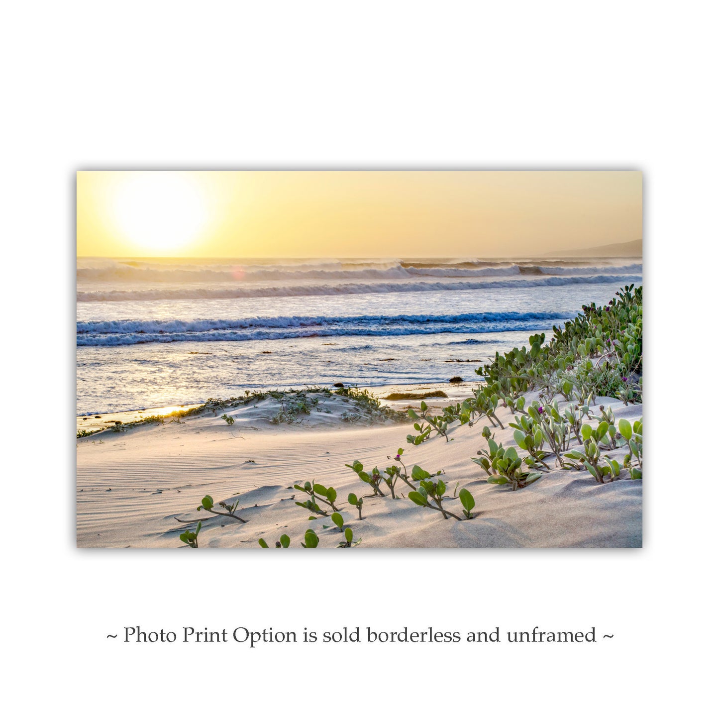 Jalama Beach Art Photography Print with Pacific Ocean Sunset | Big Sur California Art Gift