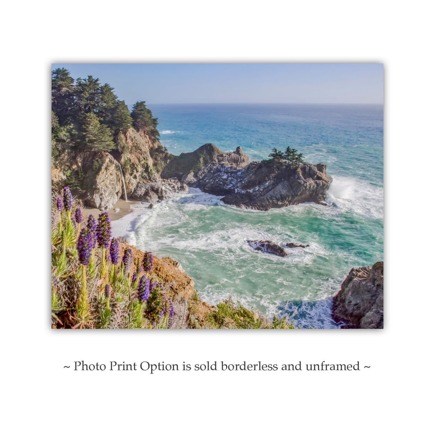 McWay Falls Big Sur Photography Art Print at California Coast | West Coast Beach Waterfall Picture as Home Wall Decor Gift
