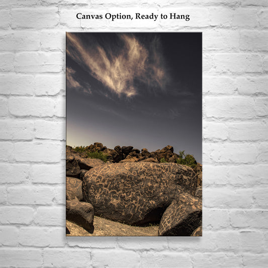 Native American Petroglyph Wall Art - Southwest Desert Rock Print