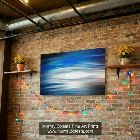 Abstract blue and white design abstract art by Murray Bolesta