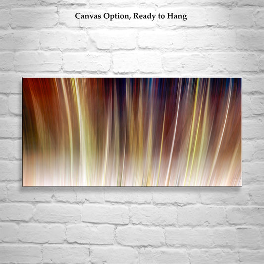 Panoramic Abstract Art Print on Framed Canvas in Brown Tones