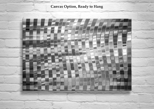 Geometric Psychedelic Black White Abstract Art on Canvas